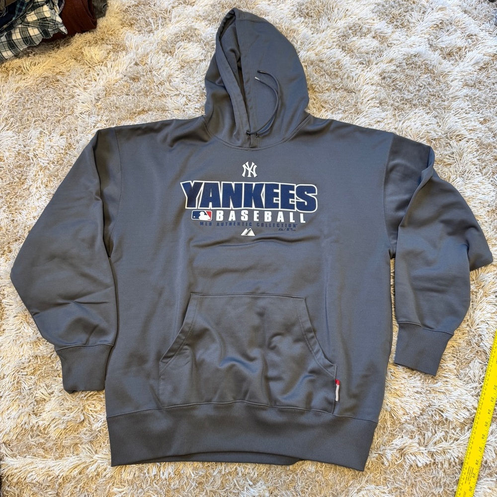 Majestic Gray Yankees Baseball Hoodie